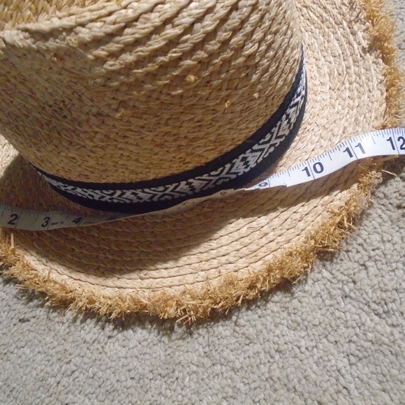 TARGET Fringe Trim Raffia Ribbon Banded Sun Hat - Picture 7 of 11